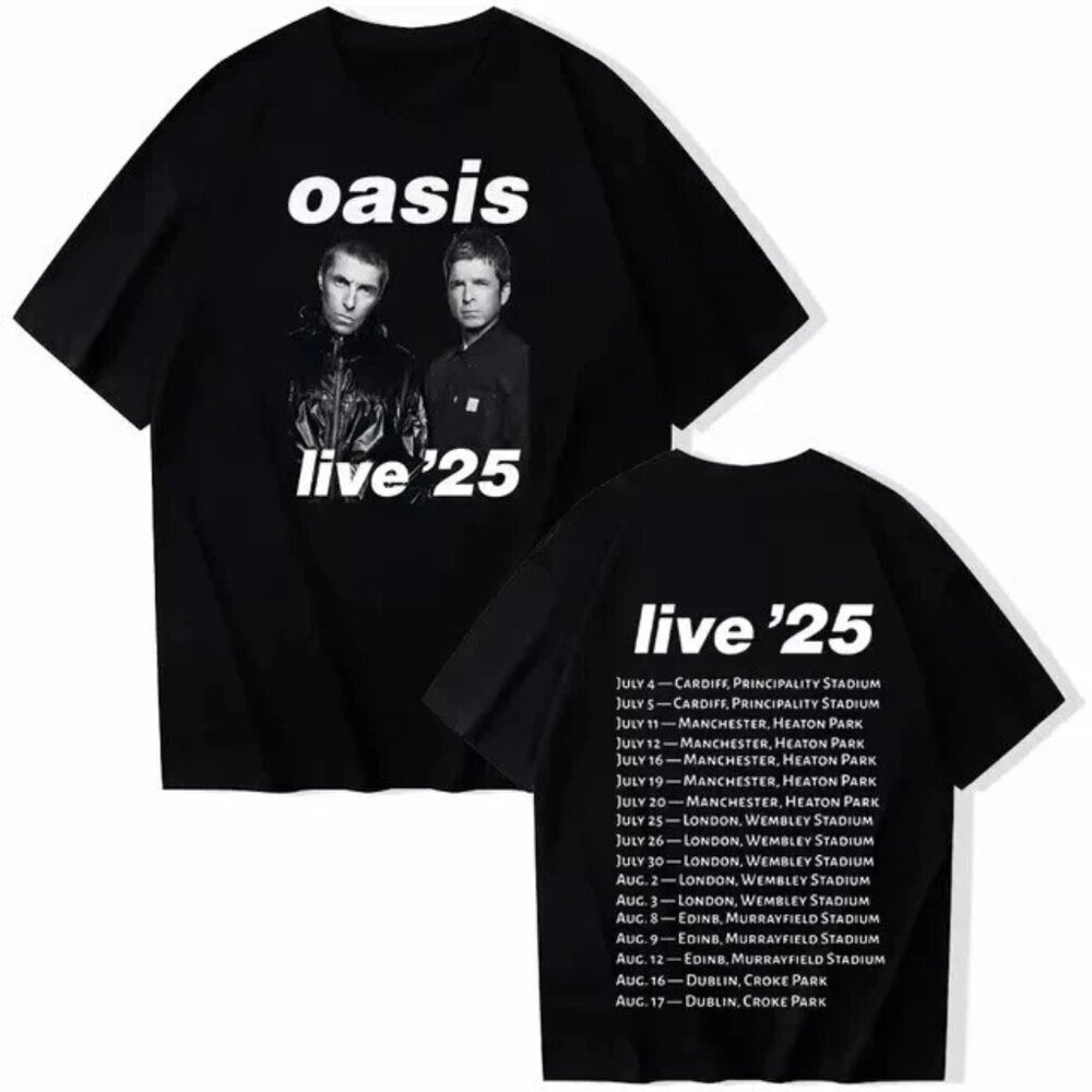 Oasis Live 25 Tour 2025 Shirt, Cotton Unisex Summer Music Tee, Britpop Shirt 24